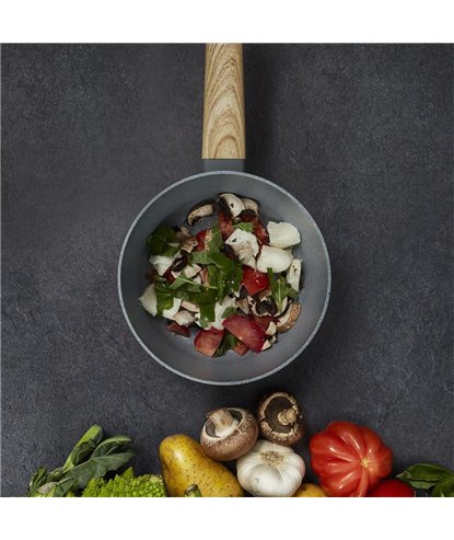 CASSEROLE ALU FORGE MANCHE EFFET BOIS 20CM