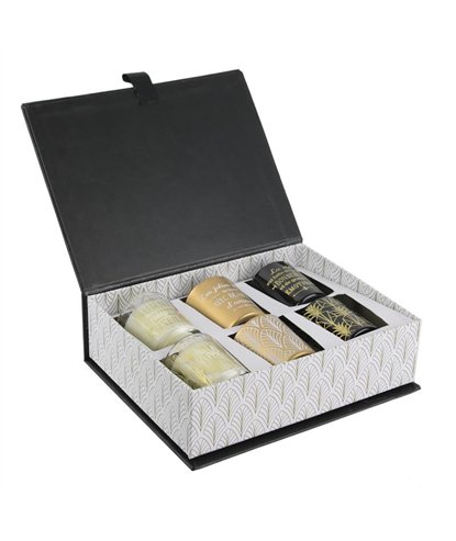 BOUGIE PARFUMEE X6 COFFRET NOIR HOME DECO ART