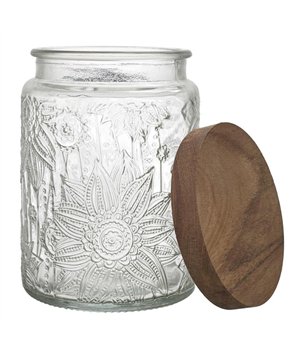 BOCAL A RELIEFS AVEC COUVERCLE ACACIA 70CL