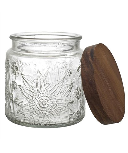 BOCAL A RELIEFS AVEC COUVERCLE ACACIA 50CL