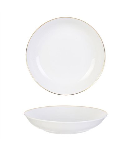 ASSIETTE CREUSE LISERE DORE 21CM