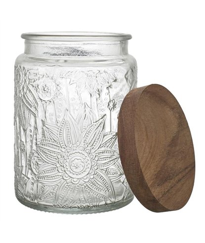 BOCAL A RELIEFS AVEC COUVERCLE ACACIA 70CL