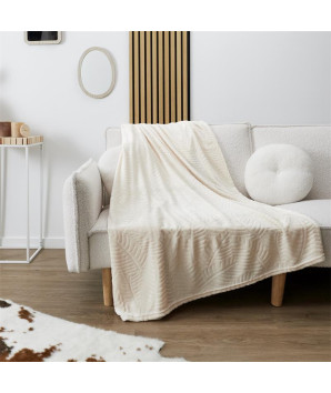 PLAID FLANELLE EMBOSSE CREME 150X200CM